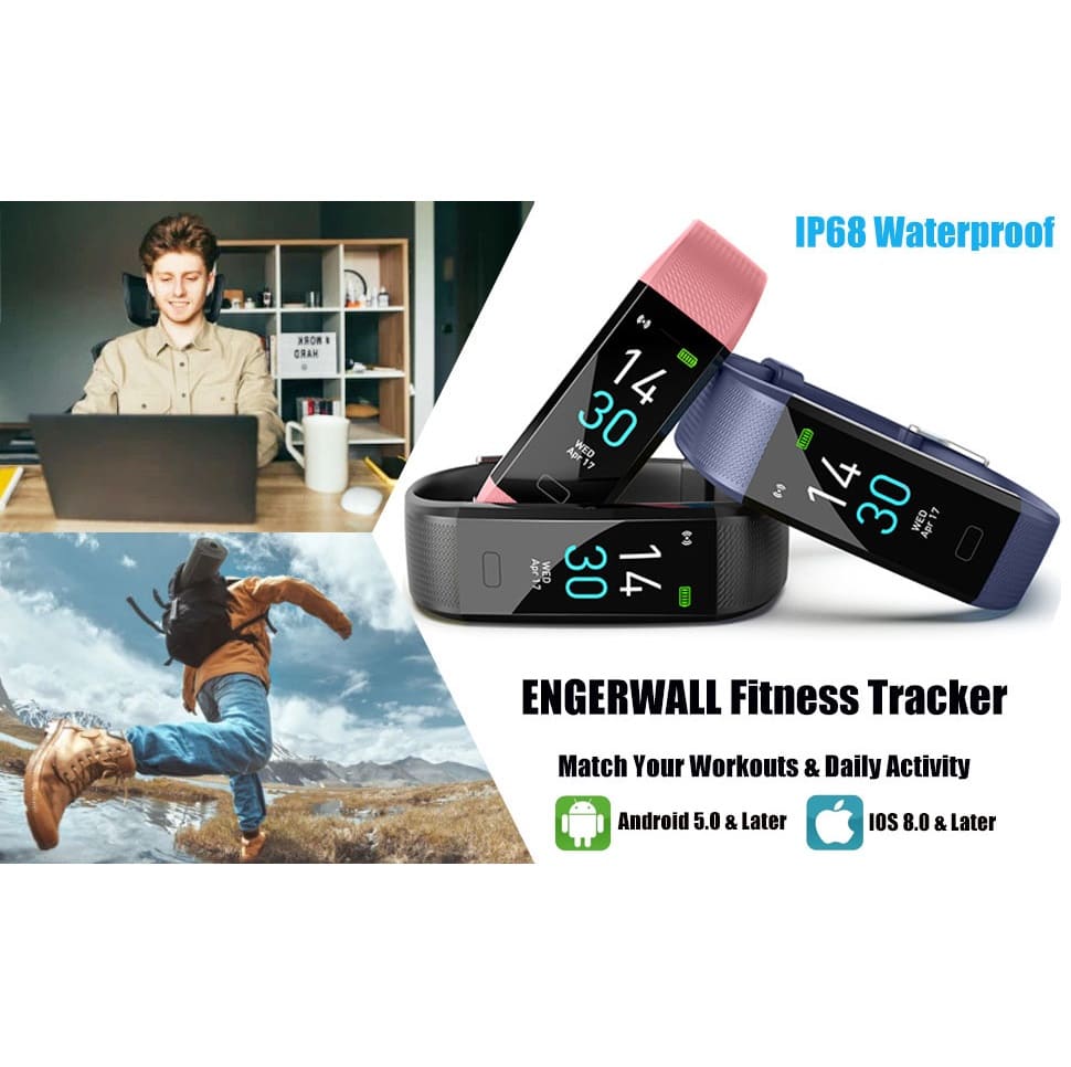 Smartwatch Fitness ENGERWALL S5 con 16 Modos Deportivos y Monitor de Salud Negro
