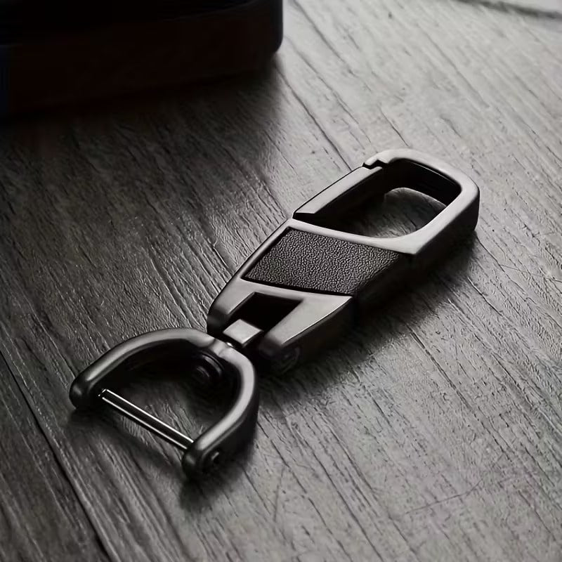 Llavero Giratorio 360° de Metal Negro para Auto