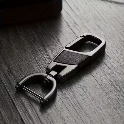 Llavero Giratorio 360° de Metal Negro para Auto