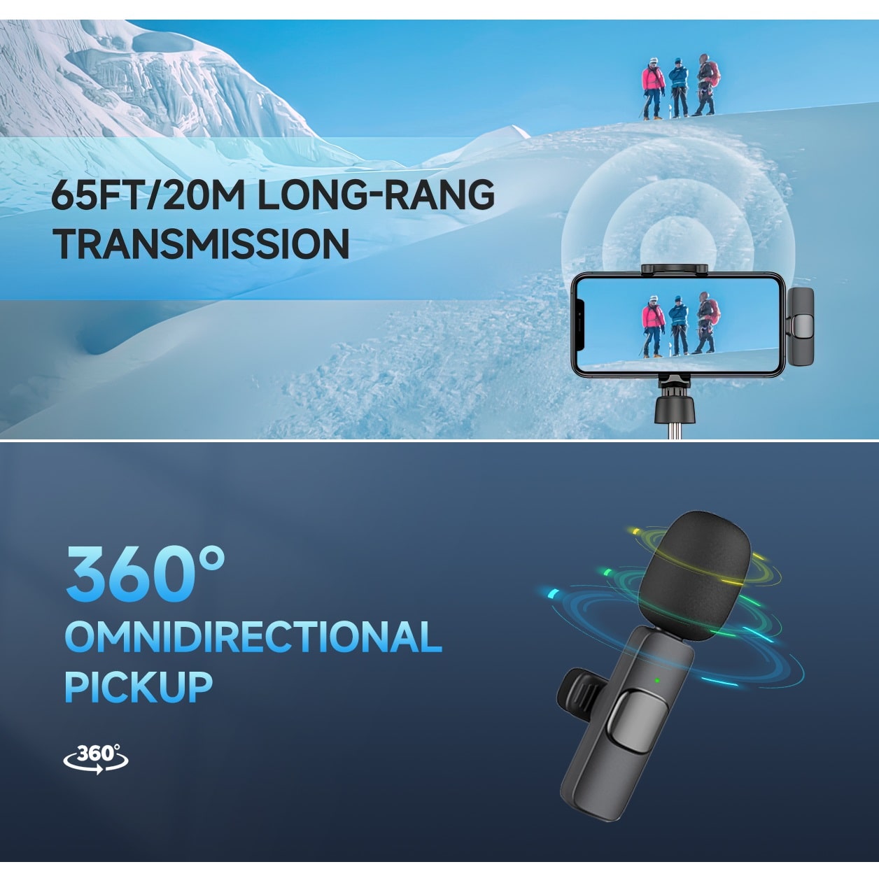 Micrófono Lavalier Inalámbrico USB-C iPhone 15 y Android