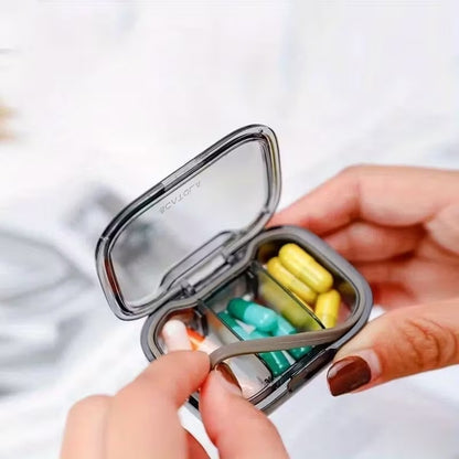 Pastillero Organizador de Pastillas Portátil Mini Negro