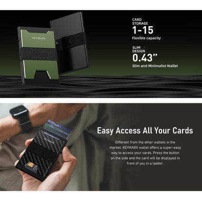 Billetera Anticlonación RFID para 15 Tarjetas Negra