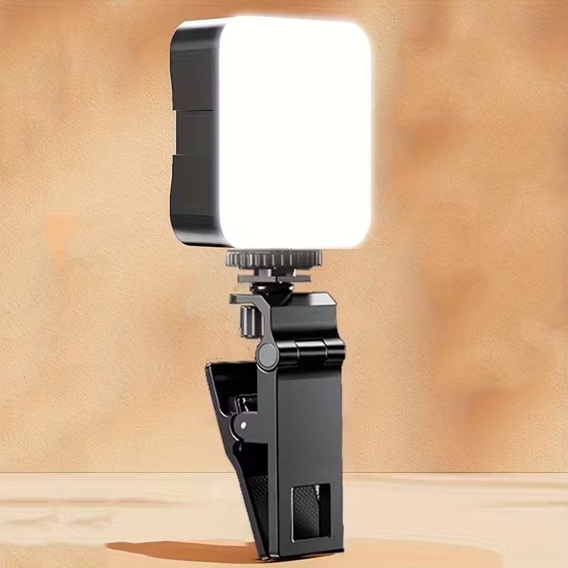 Luz de Relleno LED Portátil con Pinza Grande para Celular y Cámara