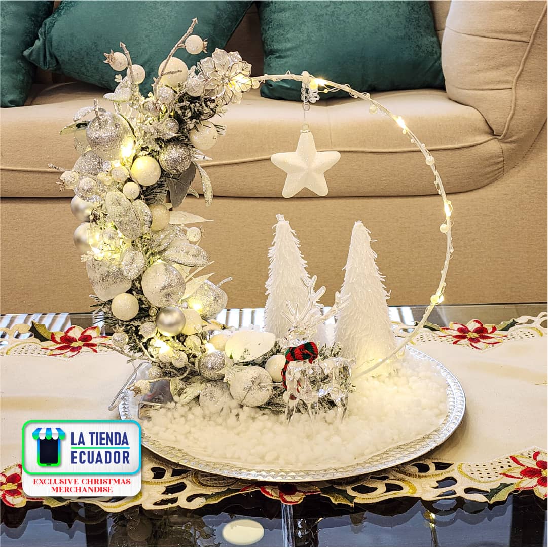 Centros de Mesa Navideños - Elegantes y acogedores - Adornos navideños - Diseños Exclusivos y Personalizados - Luz Led incorporada - Hogar, Oficina - Regalos - Varios Modelos