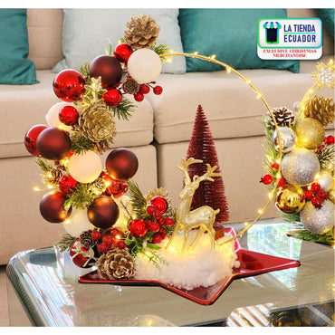 Centros de Mesa Navideños - Elegantes y acogedores - Adornos navideños - Diseños Exclusivos y Personalizados - Luz Led incorporada - Hogar, Oficina - Regalos - Varios Modelos