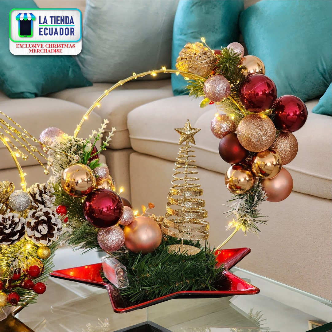 Centros de Mesa Navideños - Elegantes y acogedores - Adornos navideños - Diseños Exclusivos y Personalizados - Luz Led incorporada - Hogar, Oficina - Regalos - Varios Modelos