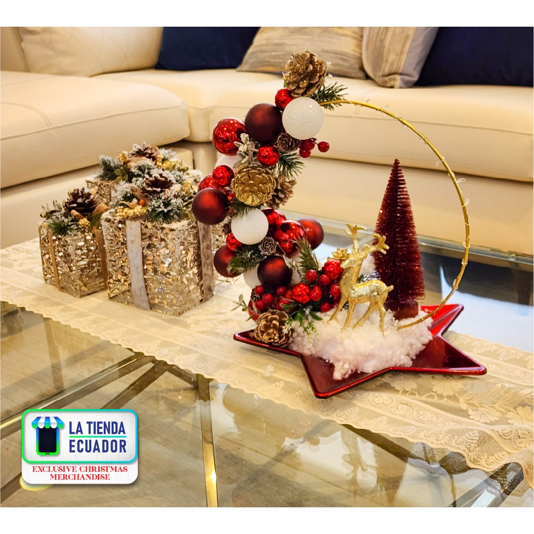 Centros de Mesa Navideños - Elegantes y acogedores - Adornos navideños - Diseños Exclusivos y Personalizados - Luz Led incorporada - Hogar, Oficina - Regalos - Varios Modelos