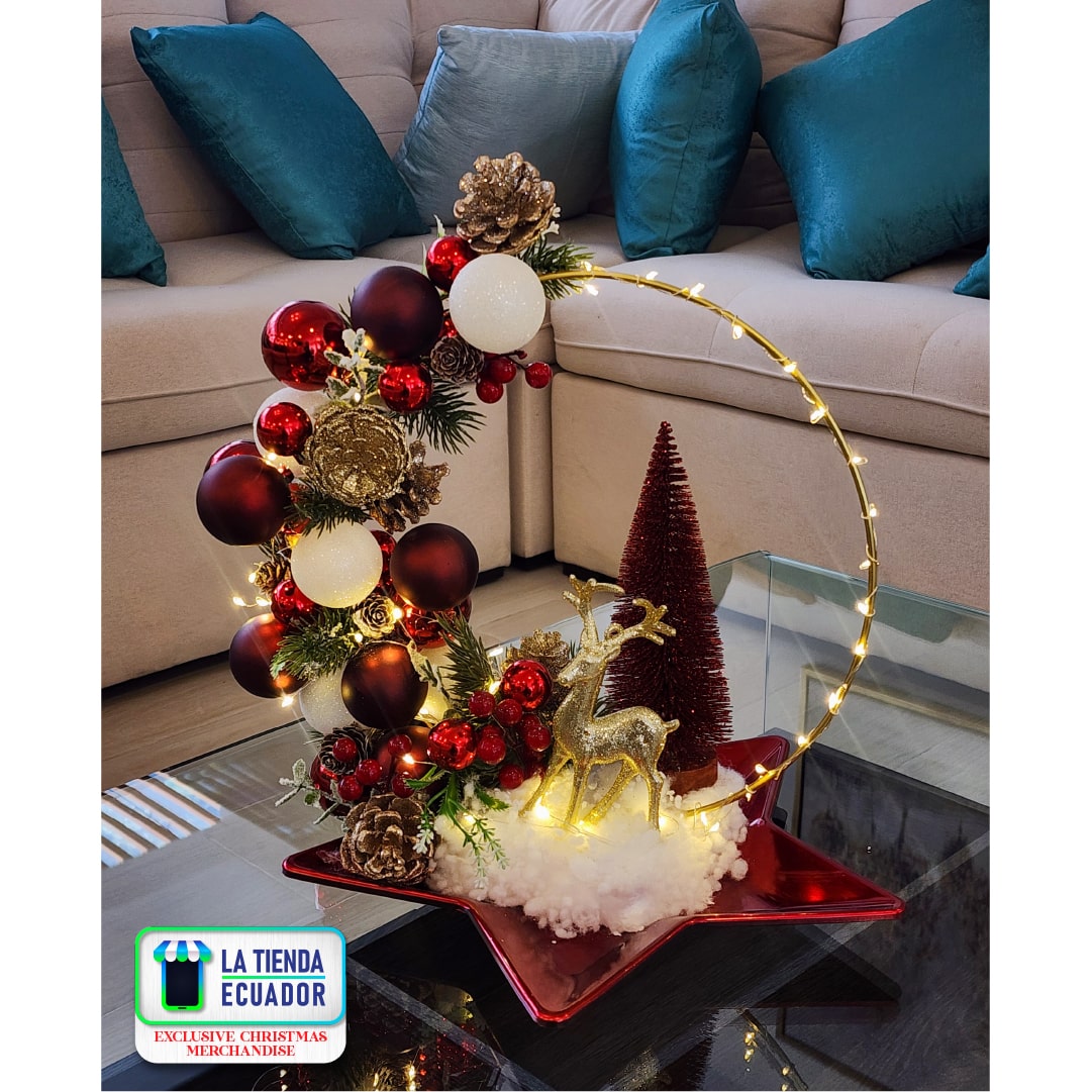 Centros de Mesa Navideños - Elegantes y acogedores - Adornos navideños - Diseños Exclusivos y Personalizados - Luz Led incorporada - Hogar, Oficina - Regalos - Varios Modelos