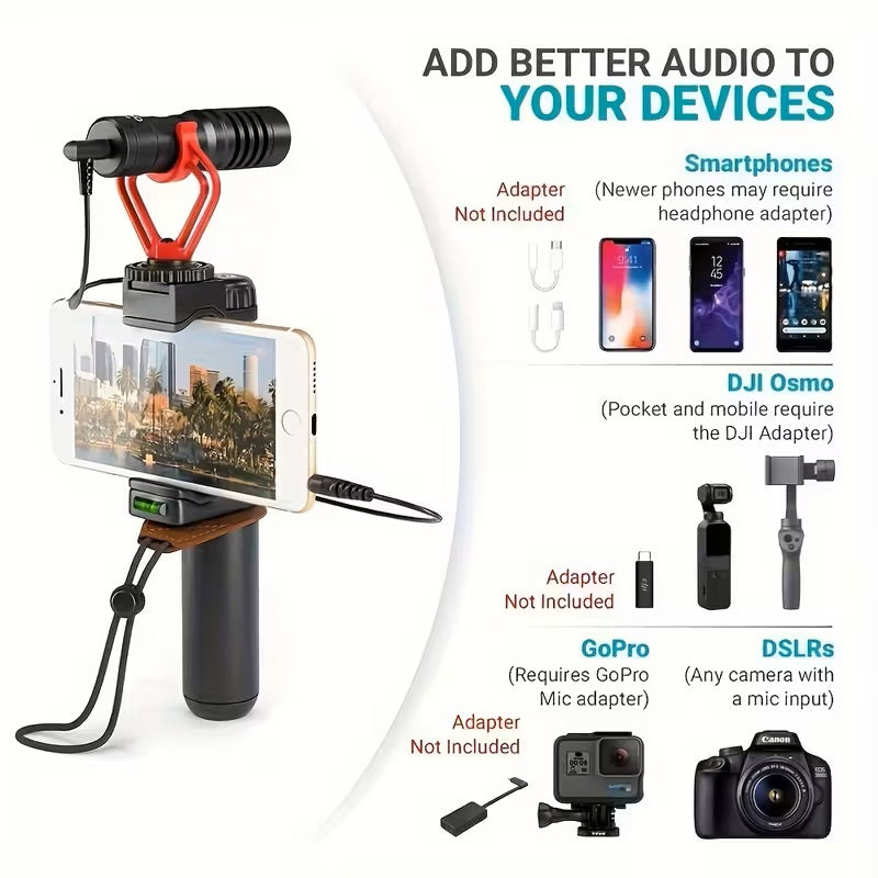 Micrófono Monocular Profesional Unidireccional – 6 Accesorios y Soporte Antivibración