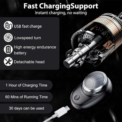 Afeitadora Eléctrica Portátil USB Impermeable IPX7 Mini