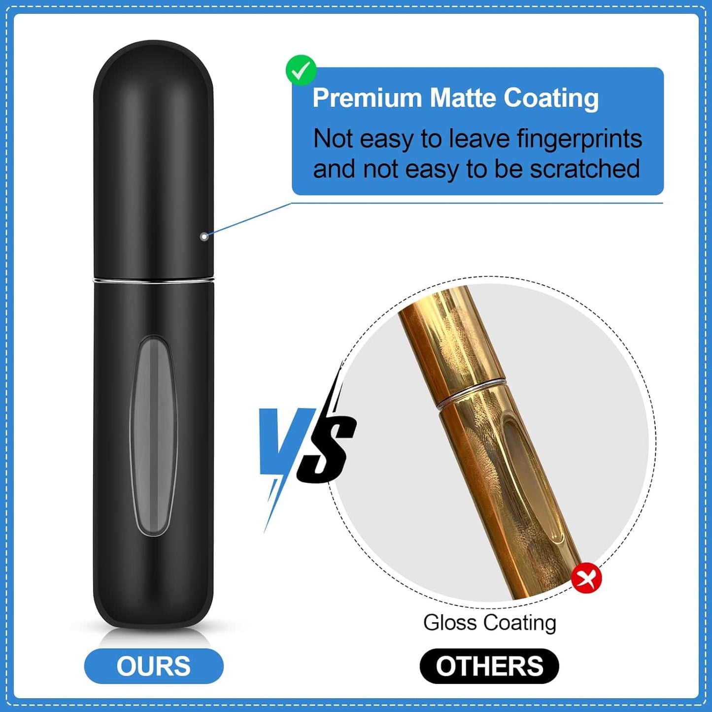 Atomizador de Perfume Mini 5ml Unisex Negro Pack x1