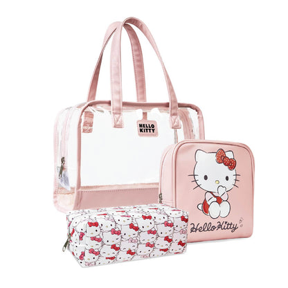 Neceser y Bolsa de Maquillaje Hello Kitty – Set de 3 Piezas Rosado