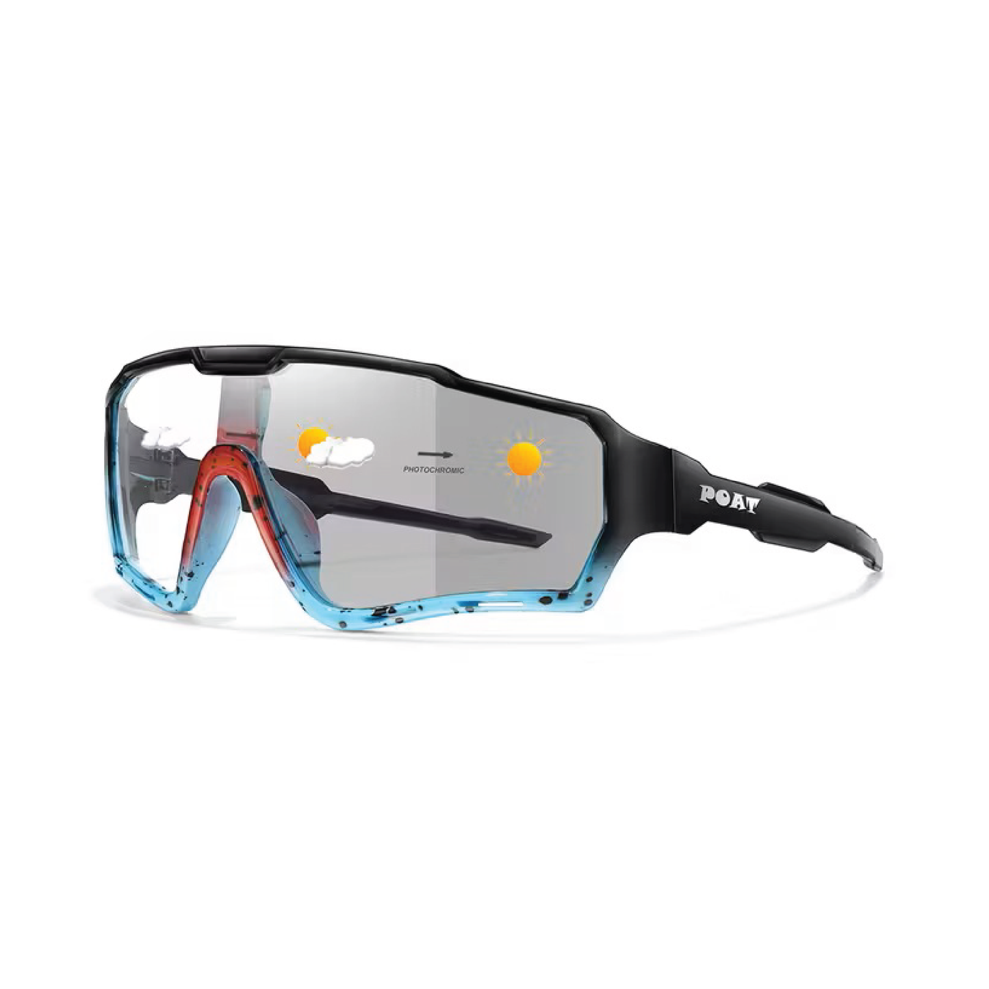 Gafas Fotocromáticas de Ciclismo Unisex - Lentes ultraligeros - Protección UV400 - Antirreflejos - Marco PC - Actividades al aire libre - Negro y Turquesa