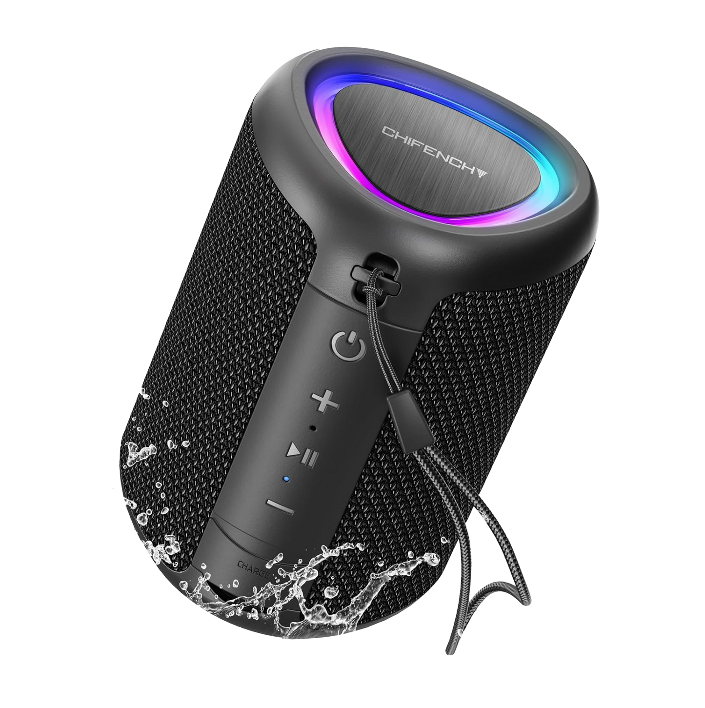 Parlante Bluetooth 5.3 Portátil - Chifenchy - con Luces LED - Sonido Potente e Inmersivo - 15 horas de música