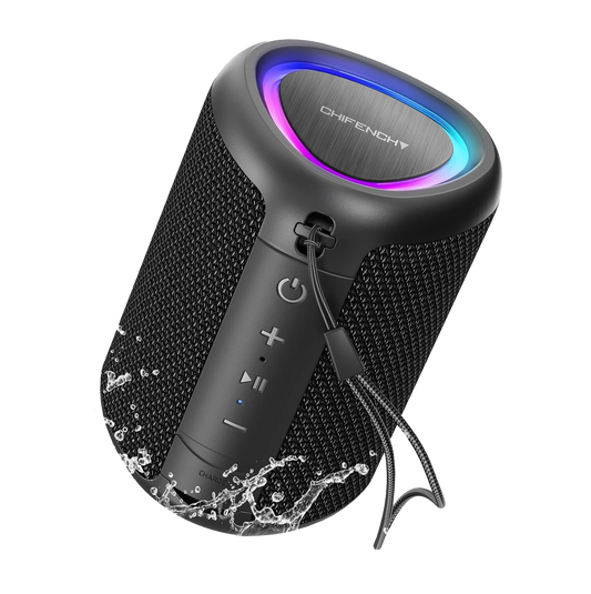 Parlante Bluetooth 5.3 Portátil - Chifenchy - con Luces LED - Sonido Potente e Inmersivo - 15 horas de música