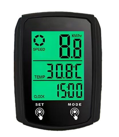 Computadora de Bicicleta LCD - Velocímetro y Odómetro Negro