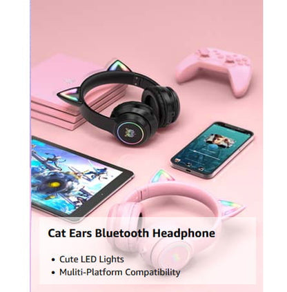 Audífonos Bluetooth ONITOON Orejas de Gato LED HiFi