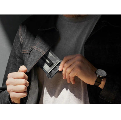 Billetera Inteligente RFID Aluminio 12 Tarjetas Transparente Compacta