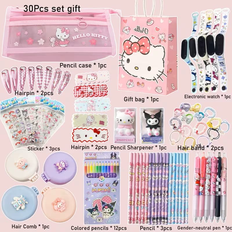 Kit de Papelería Hello Kitty Sanrio 30 Piezas para Niña