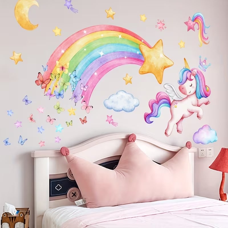 Calcomanías Decorativas de Unicornio para Dormitorio de Niñas