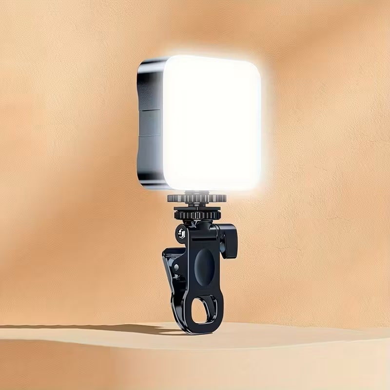 Luz de Relleno LED Portátil con Pinza para Celular y Cámara