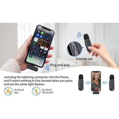 Micrófonos Lavalier Inalámbricos Profesionales – USB-C & Lightning – Pack x2