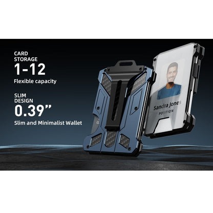 Billetera Inteligente RFID Aluminio 12 Tarjetas Transparente Compacta