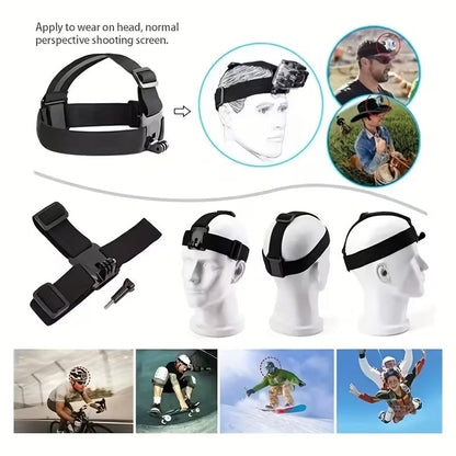 Kit PRO de Soportes para Pecho y Cabeza 6 Piezas para Cámaras de Acción
