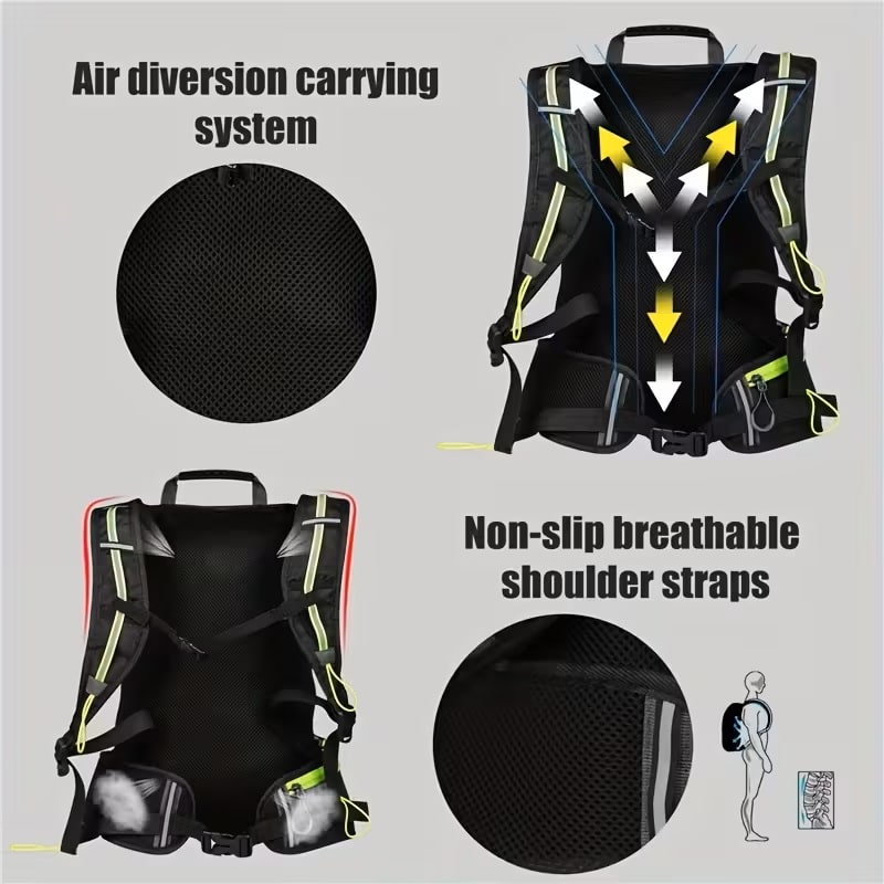Mochila de Ciclismo 16L Ajustable y Transpirable Negra