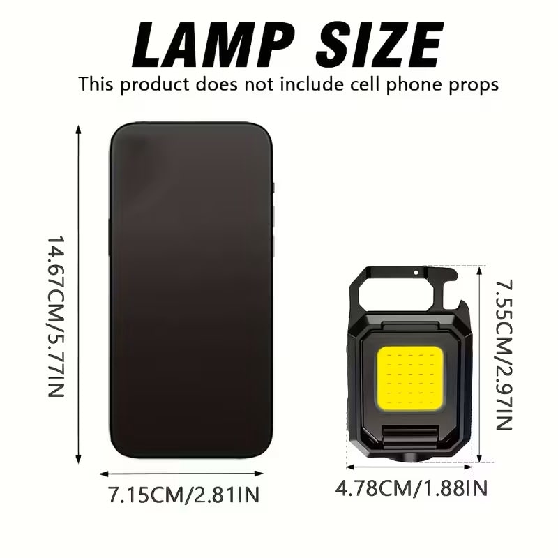 Linterna LED Doble Multifuncional Mini con Llavero Recargable USB