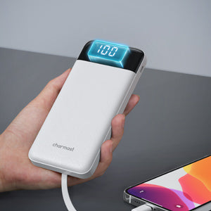Power Bank 10000mAh 4 Cables Integrados USB-C Carga Rápida Blanco