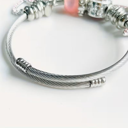 Pulsera Hello Kitty Kawaii con Encantos – Gato, Corazón y Mariposa