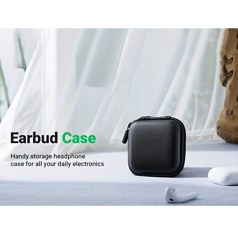 Mini Estuche Portátil para Accesorios Electrónicos Negro