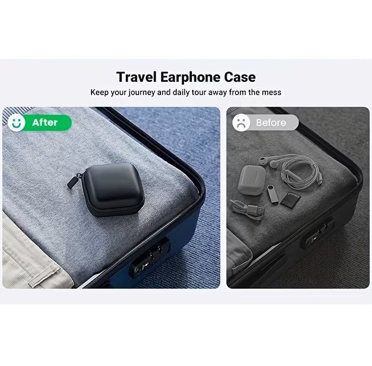 Mini Estuche Portátil para Accesorios Electrónicos Negro