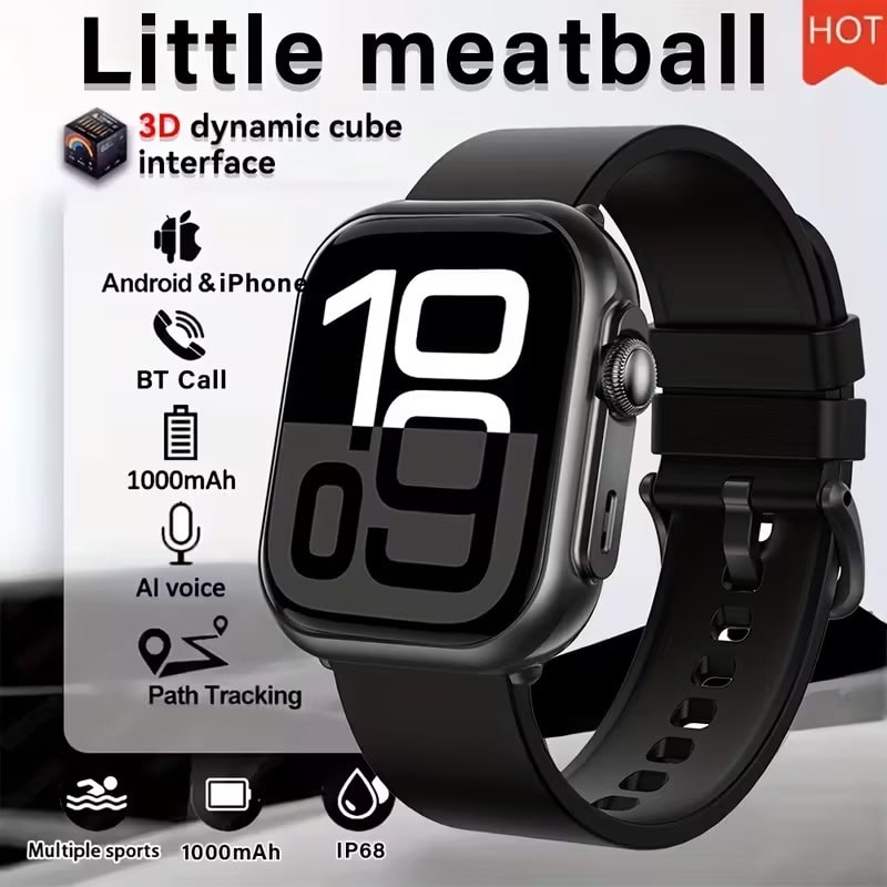 Smartwatch Negro con Llamadas Bluetooth y 100+ Modos Deportivos