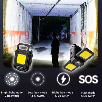 Linterna LED Doble Multifuncional Mini con Llavero Recargable USB