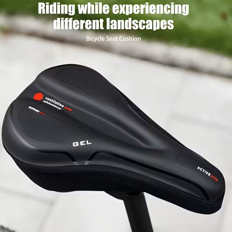 Funda de gel silicona reforzada para asiento de bicicleta - Accesorio Ciclismo - Resistente a golpes - Súper suave - Mejora la comodidad y experiencia de manejo - Negro