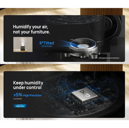 Humidificador Ultrasónico 4L Inteligente WiFi – Alexa/Google, Difusor Negro