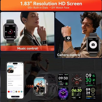 Smartwatch Negro con Llamadas Bluetooth y 100+ Modos Deportivos