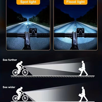 Luces Led Delantera y Trasera 500 Lúmenes Recargables USB Bicicleta