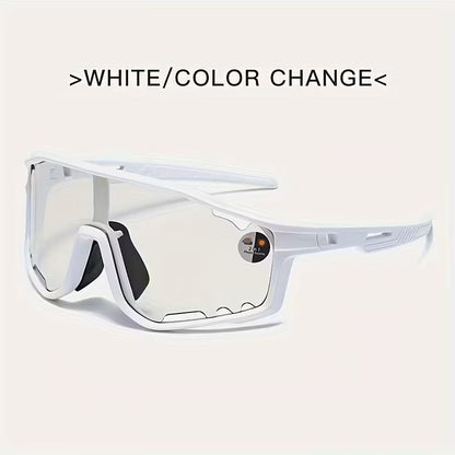 Gafas de Ciclismo Fotocromáticas Unisex – Lentes UV400 y Antirreflejos Blanco