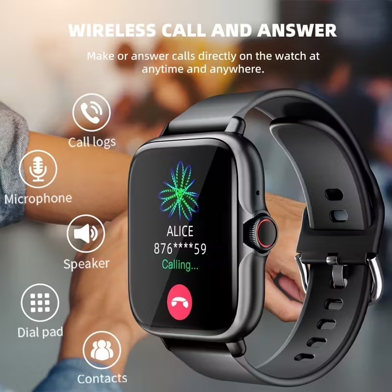 Smartwatch 1.83” con Llamadas y Monitoreo de Salud Dorado y Beige
