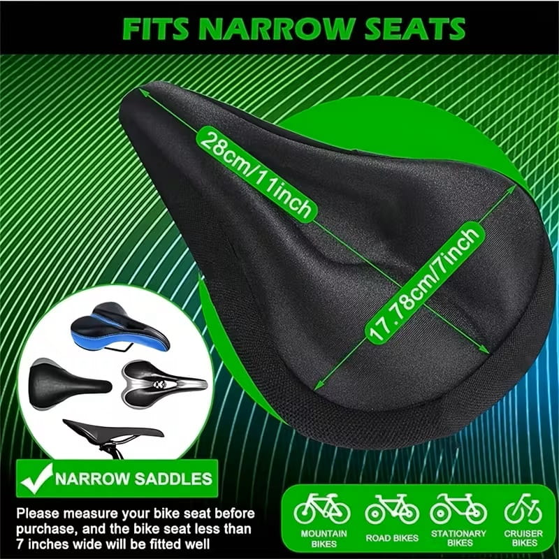 Funda Gel Asiento Bicicleta - Comodidad y Suave - Negro