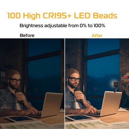 Luz de Relleno LED Portátil con Pinza para Celular y Cámara