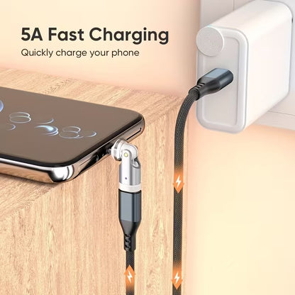 Adaptador USB-C 240W Giratorio 540° con LED