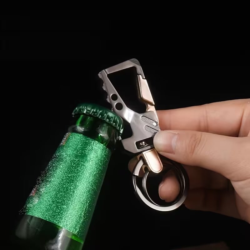 Llavero Multifuncional con Abridor de Botellas Negro
