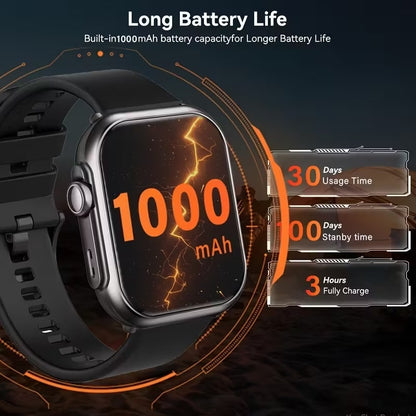 Smartwatch Negro con Llamadas Bluetooth y 100+ Modos Deportivos