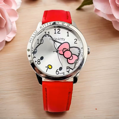 Reloj de Moda Hello Kitty Sanrio para Mujer con Correa de Cuero PU