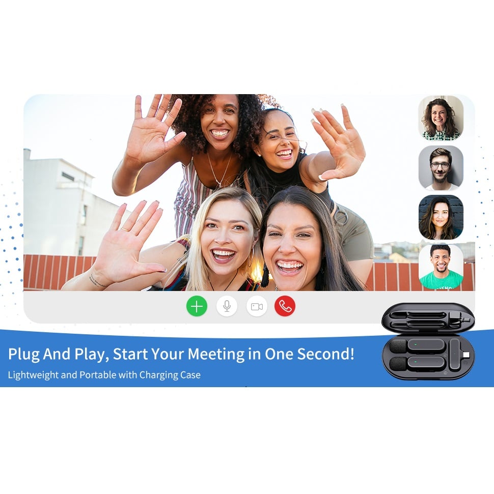 Micrófonos Lavalier Inalámbricos Profesionales – USB-C & Lightning – Pack x2