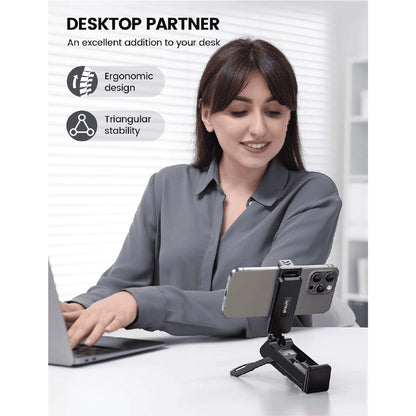 Soporte Plegable para Teléfono de Viaje con Clip Ajustable 360°
